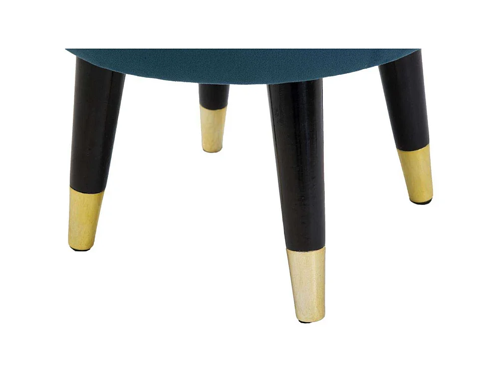 Tabouret Design "Paris" 40cm Bleu & Or