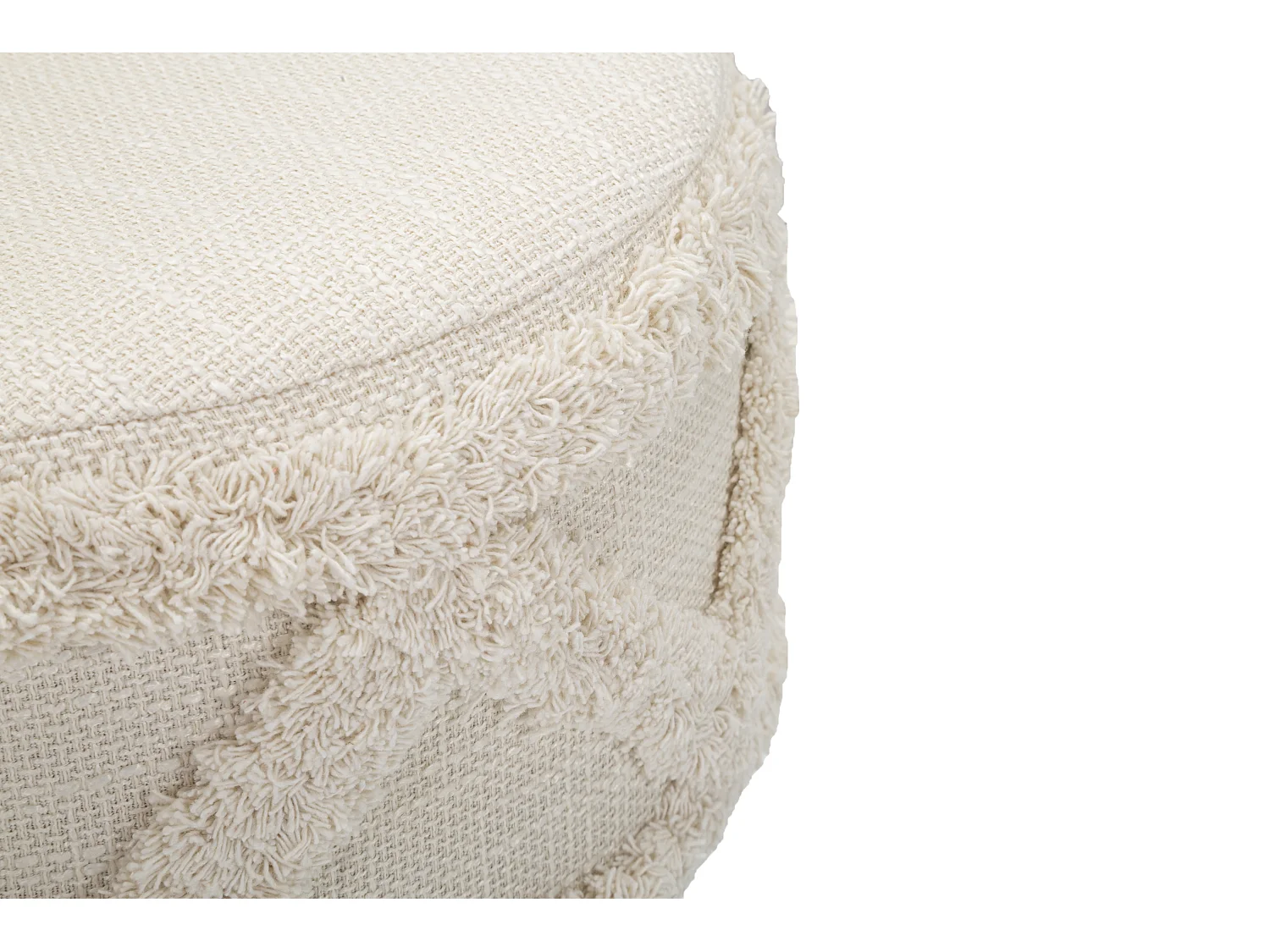 Sgabello rotondo in tessuto beige Ø cm 32x41