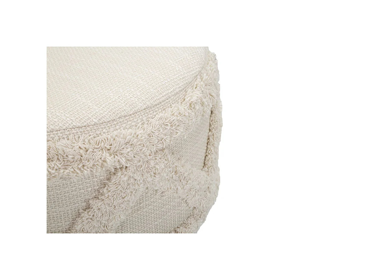 Ronde kruk in beige stof Ø cm 32x41