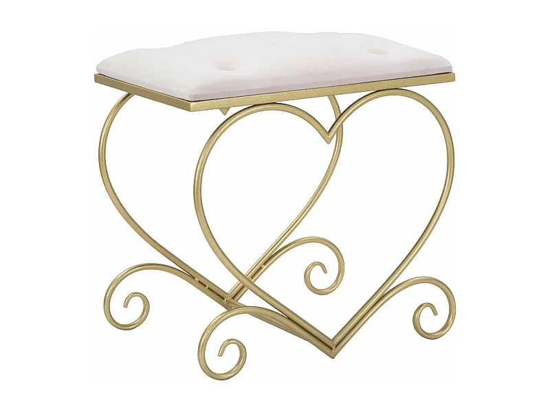 Tabouret Design "Heart" 51cm Rose & Or