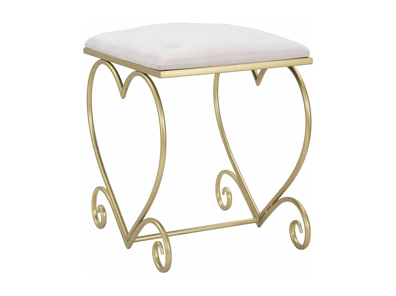 Sgabello a forma di cuore in tessuto rosa cm 50x37,5x51,5