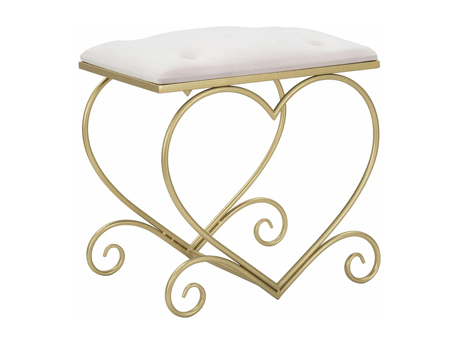 Tabouret Design "Heart" 51cm Rose & Or