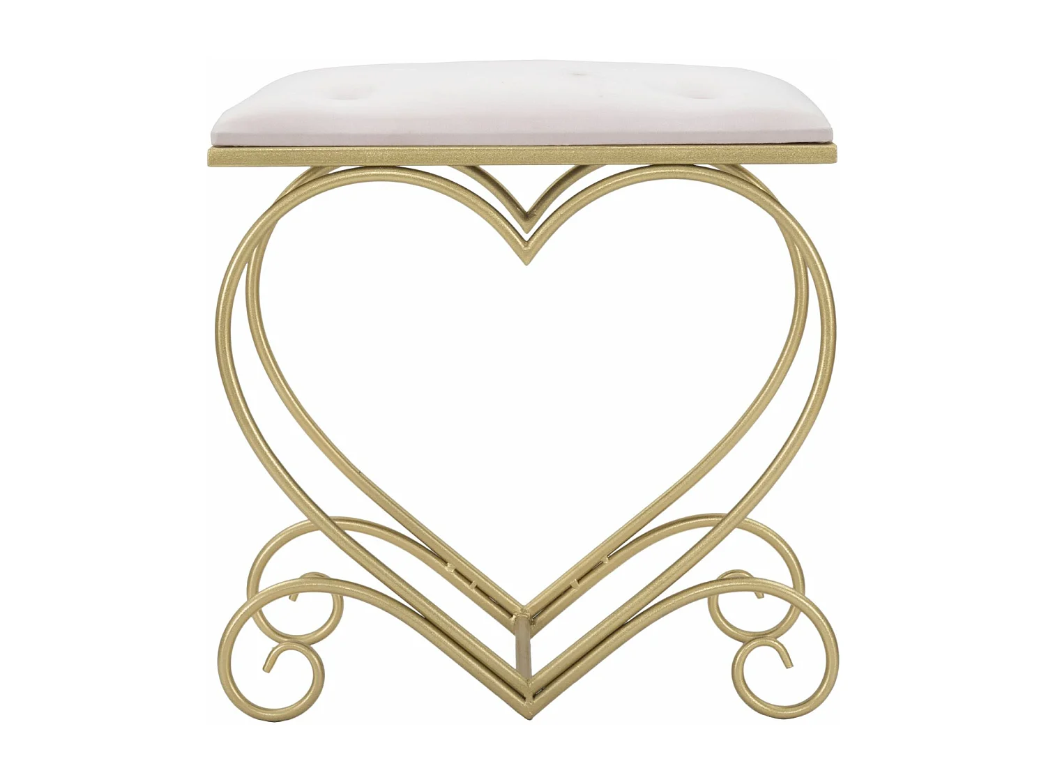 Tabouret Design "Heart" 51cm Rose & Or