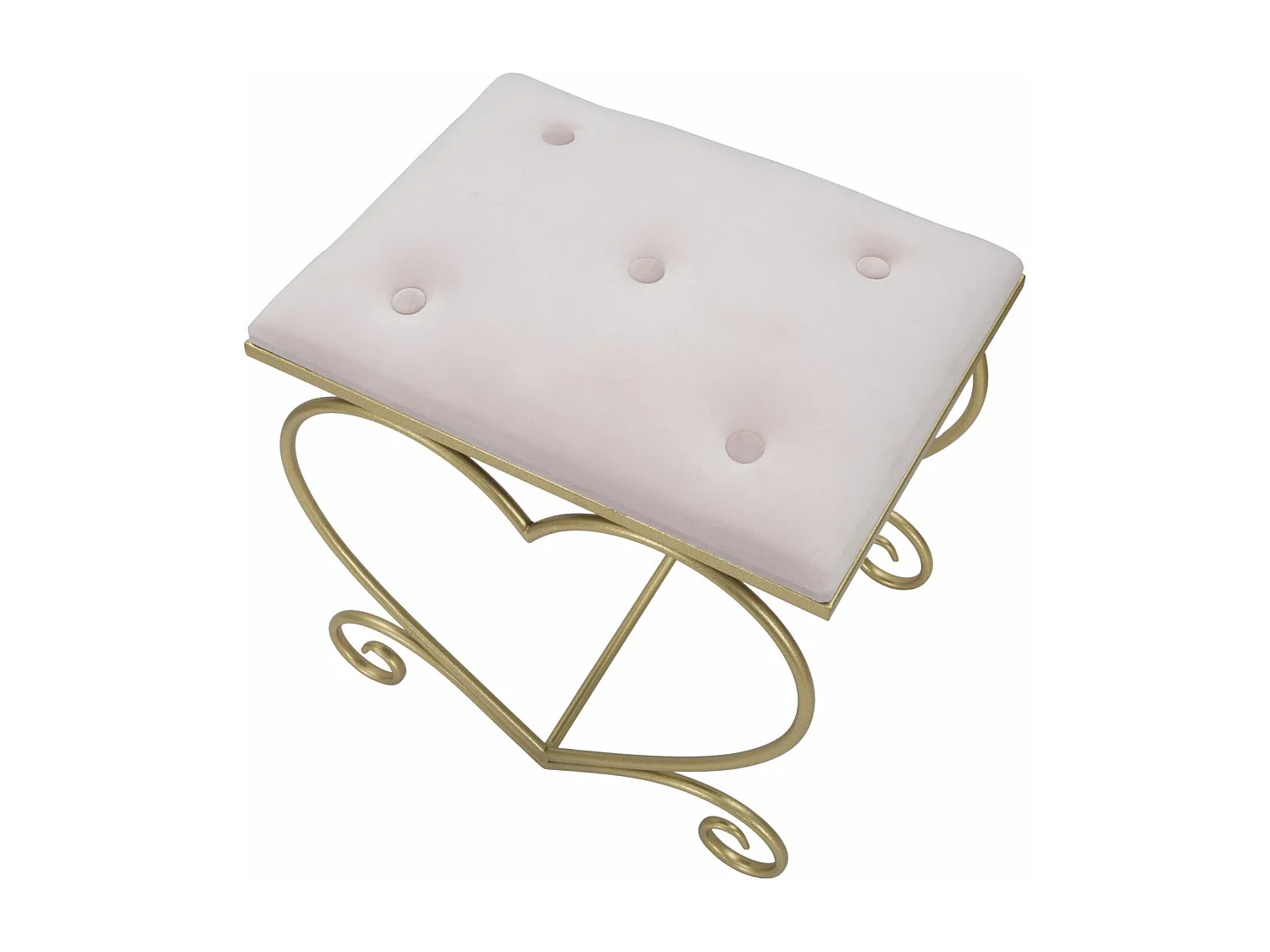 Tabouret Design "Heart" 51cm Rose & Or