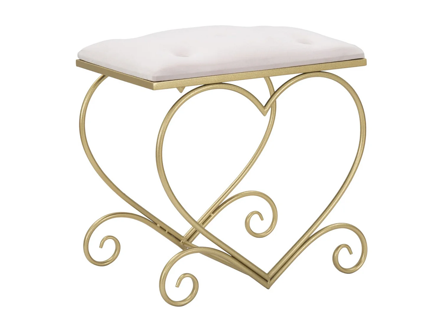 Tabouret Design "Heart" 51cm Rose & Or