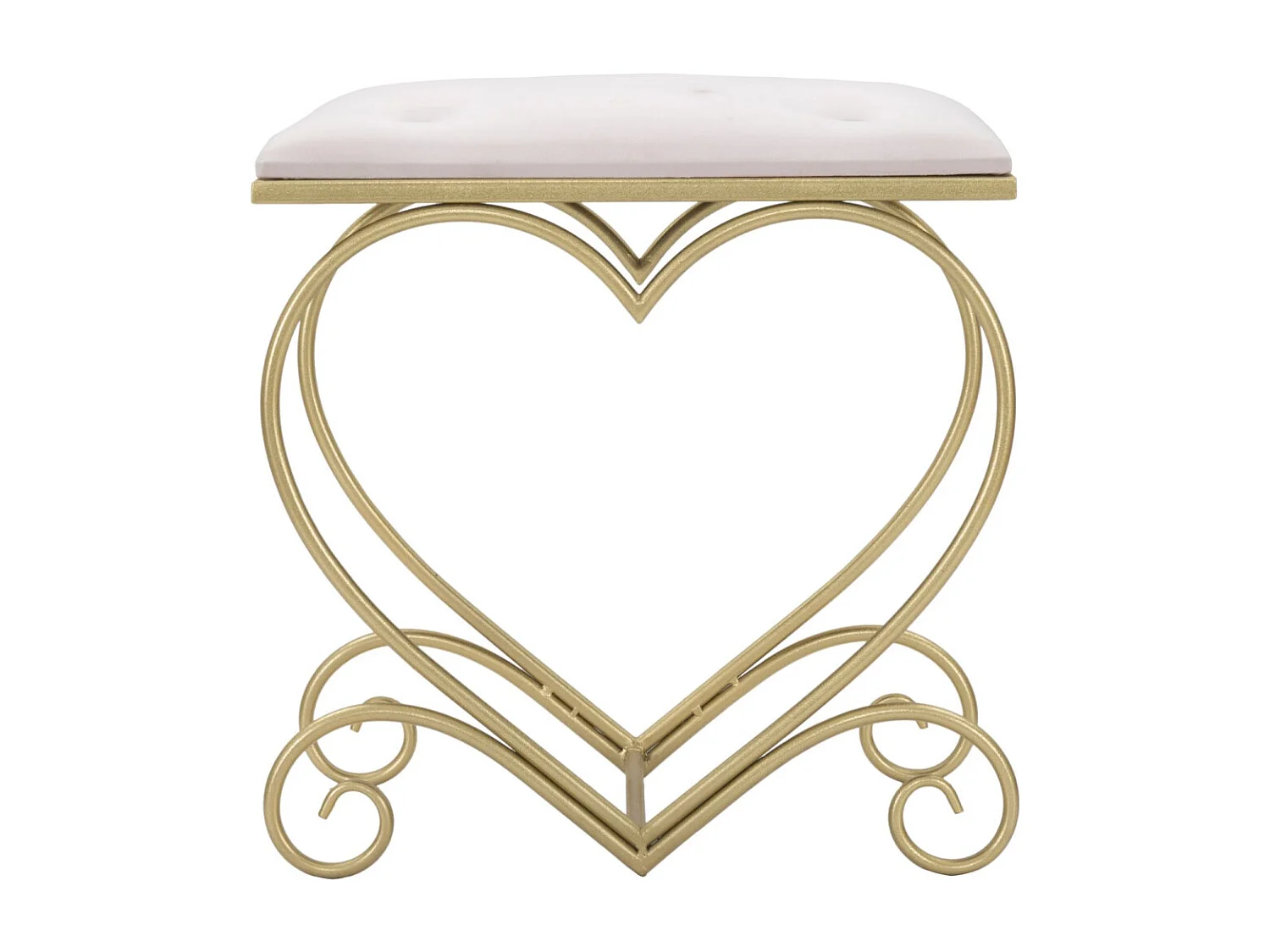 Tabouret Design "Heart" 51cm Rose & Or