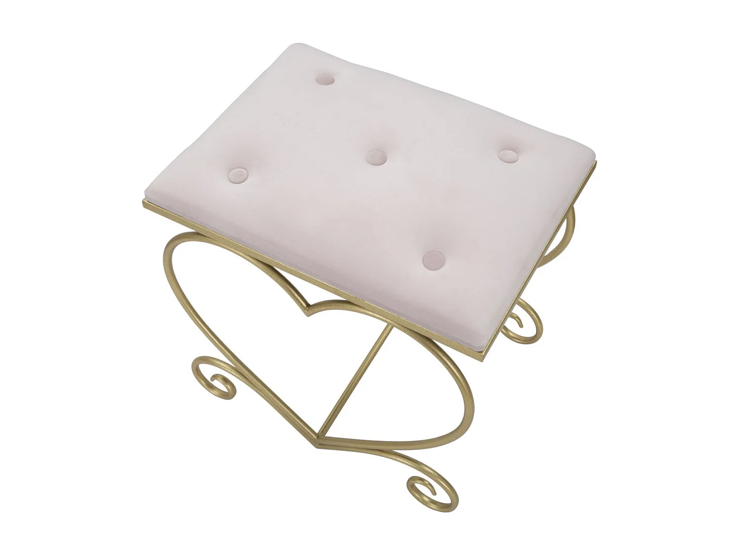 Tabouret Design "Heart" 51cm Rose & Or