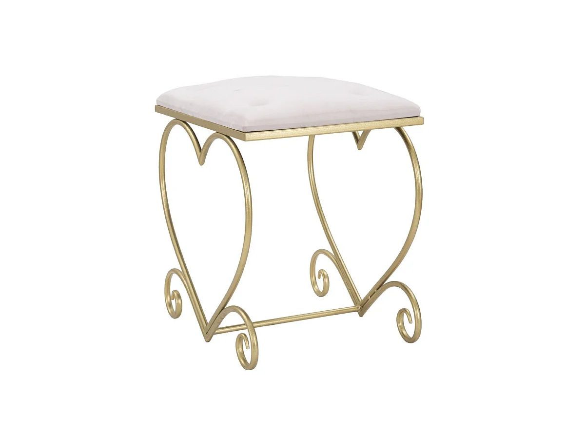 Tabouret Design "Heart" 51cm Rose & Or