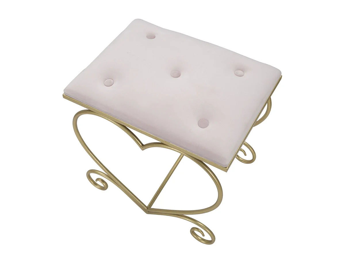 Tabouret Design "Heart" 51cm Rose & Or