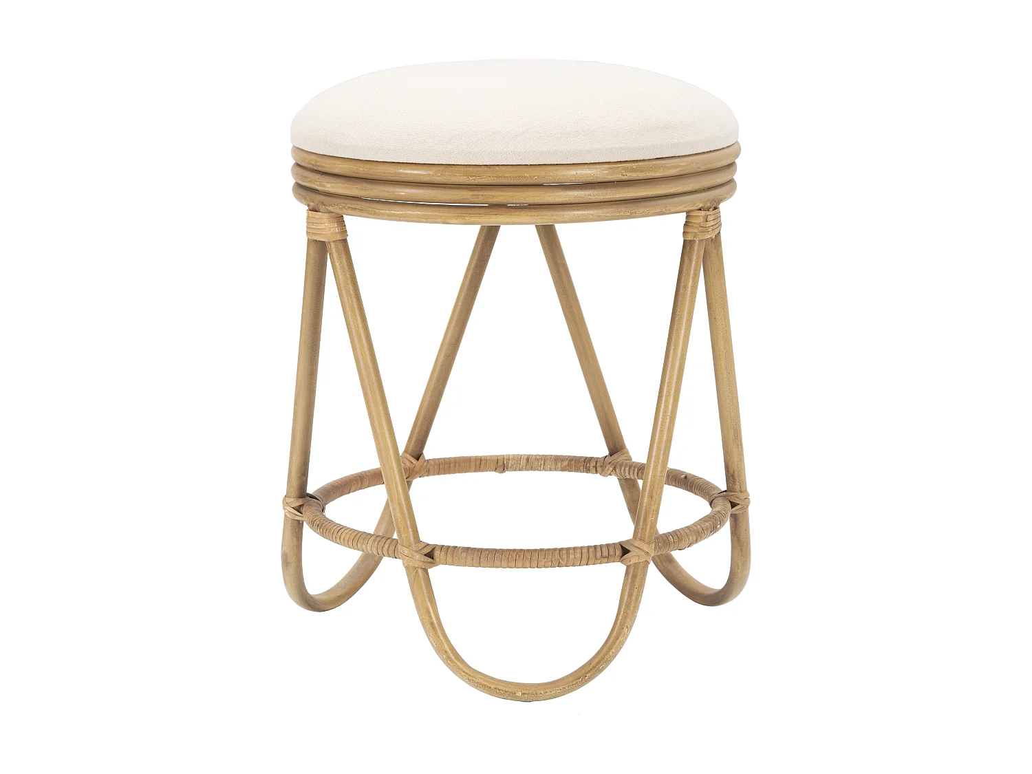 Tabouret rond en métal et tissu marron Ø 37,5x47,5 cm