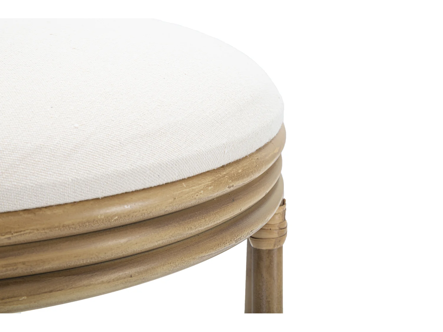 Tabouret rond en métal et tissu marron Ø 37,5x47,5 cm