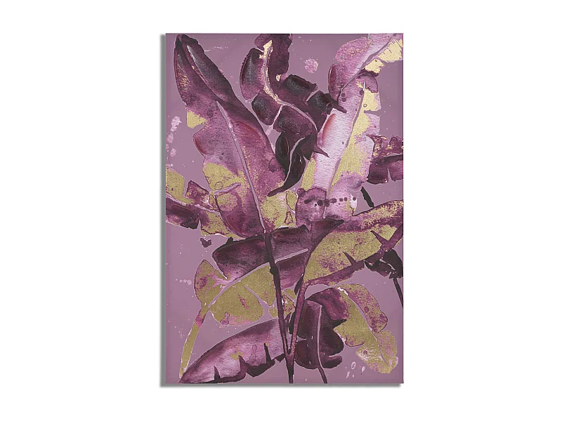 Stampa su tela viola foglie cm 80x3x120