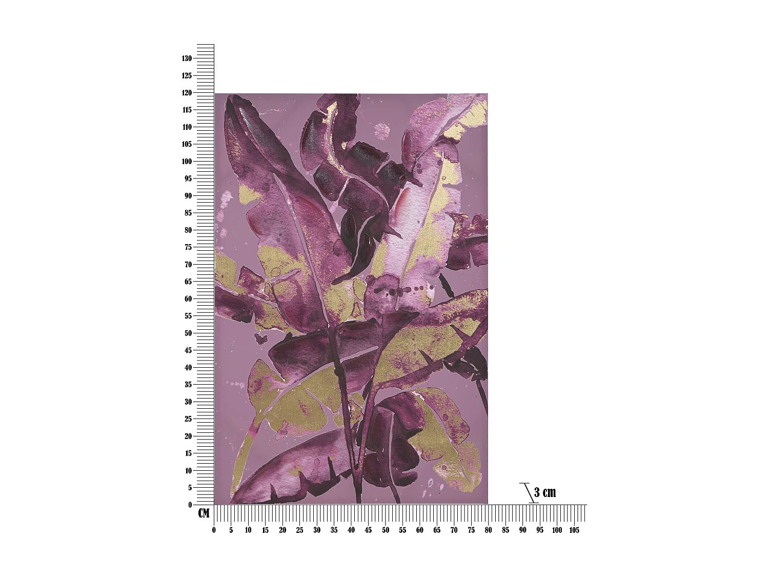 Impression sur toile feuilles violettes 80x3x120 cm
