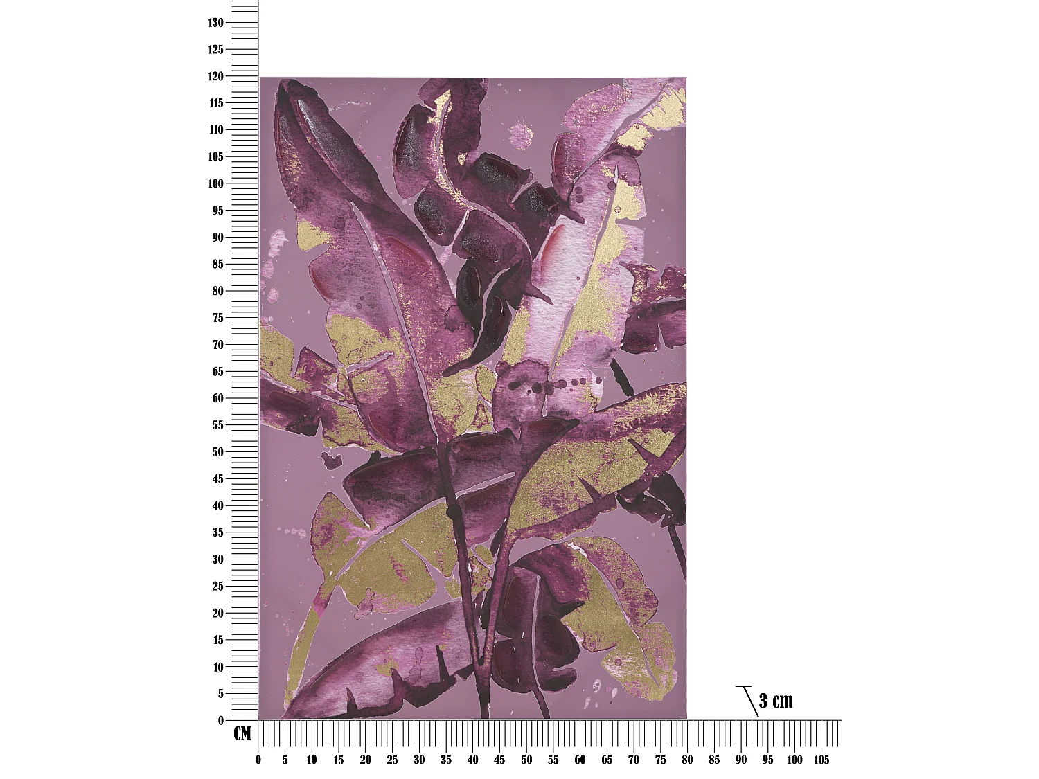 Impression sur toile feuilles violettes 80x3x120 cm