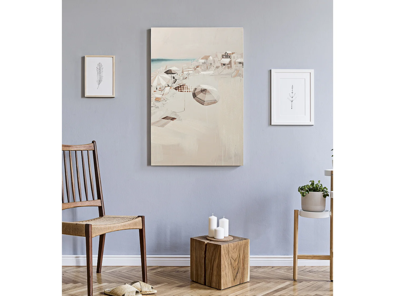 Toile Imprimée Déco "Beach" 80x120cm Multicolore