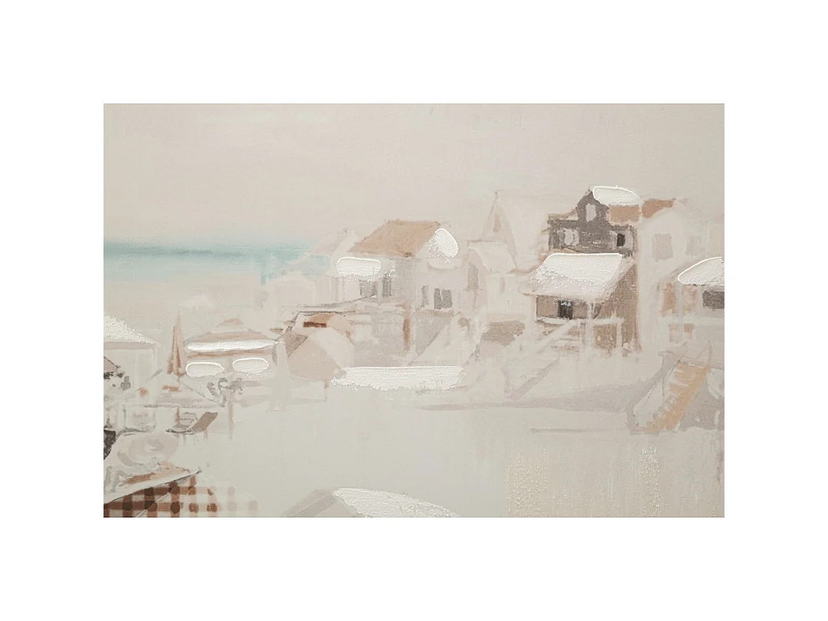 Gemalter Leinwanddruck Strand mehrfarbig 80x3x120 cm