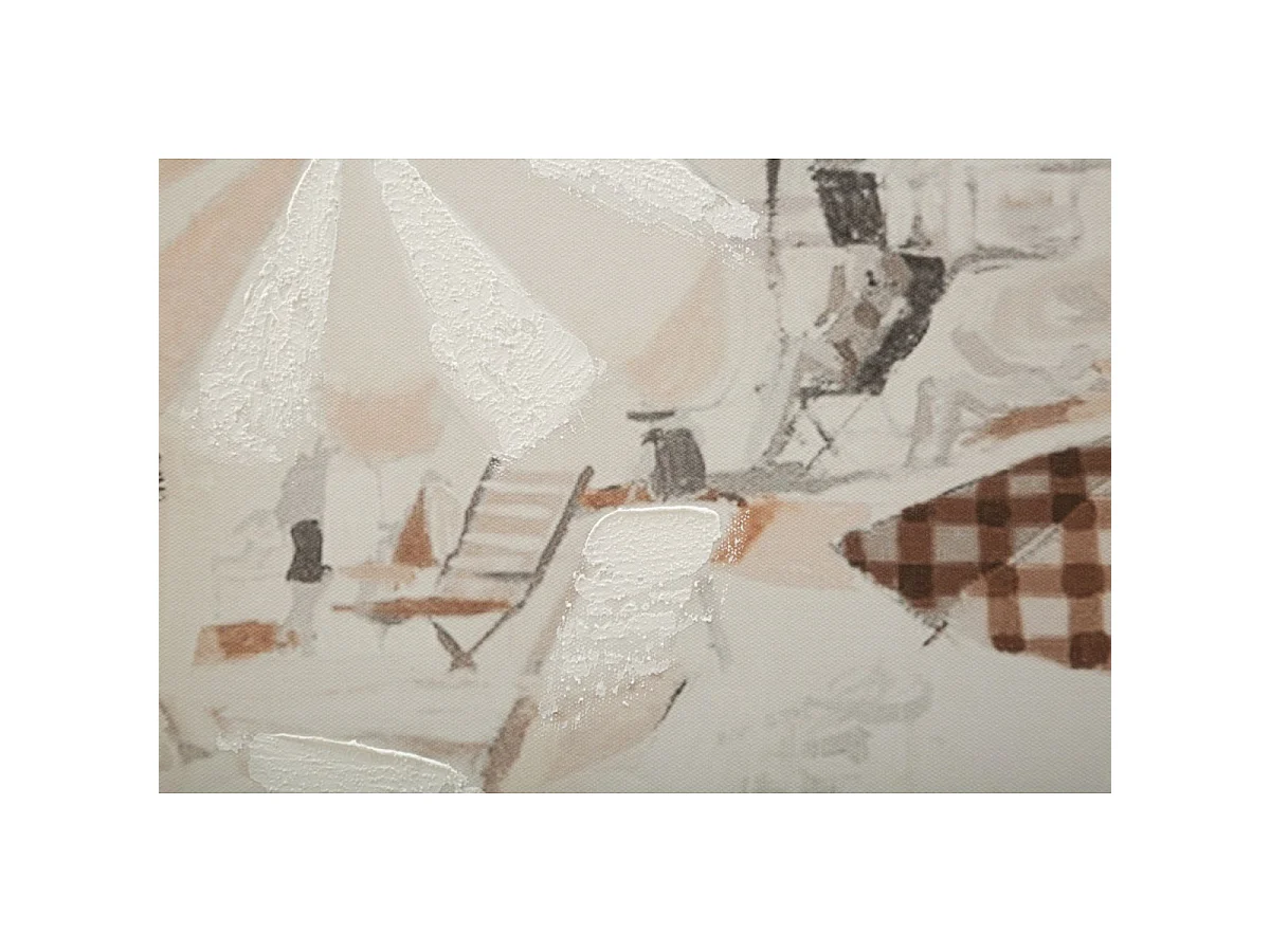 Gemalter Leinwanddruck Strand mehrfarbig 80x3x120 cm