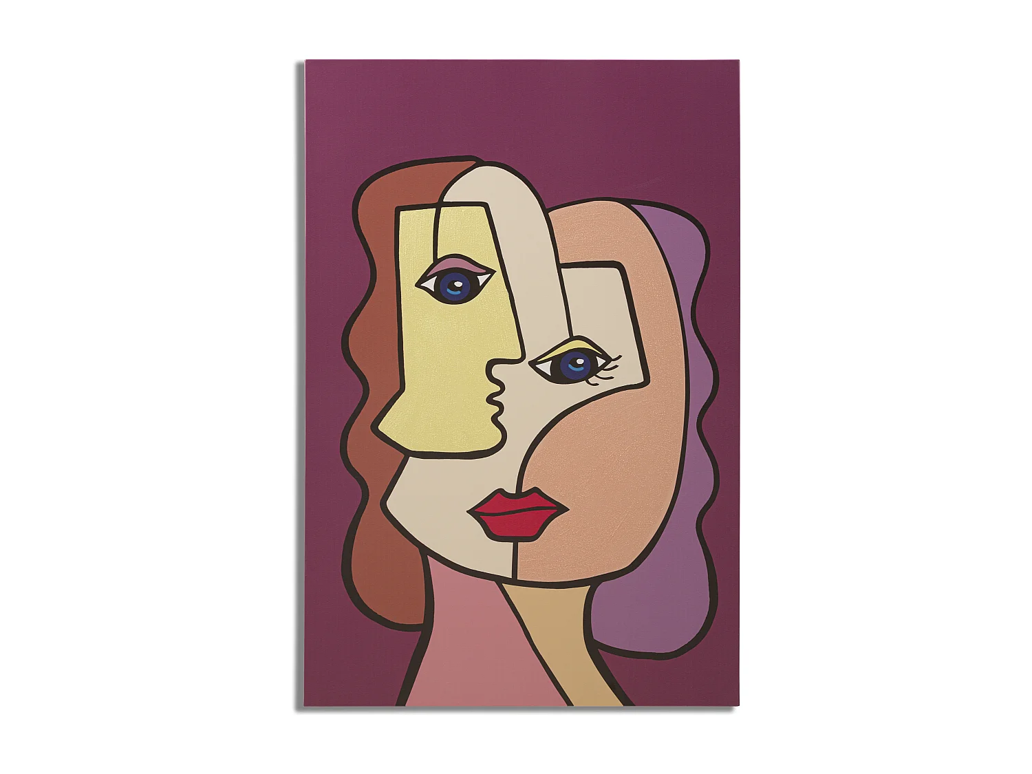 Toile Imprimée Déco "Double Visage" 60x90cm Multicolore