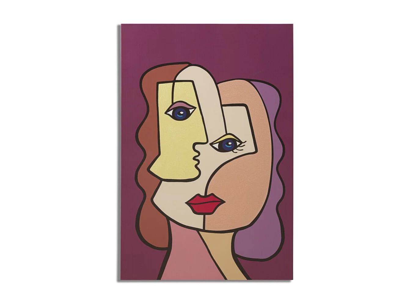 Toile Imprimée Déco "Double Visage" 60x90cm Multicolore