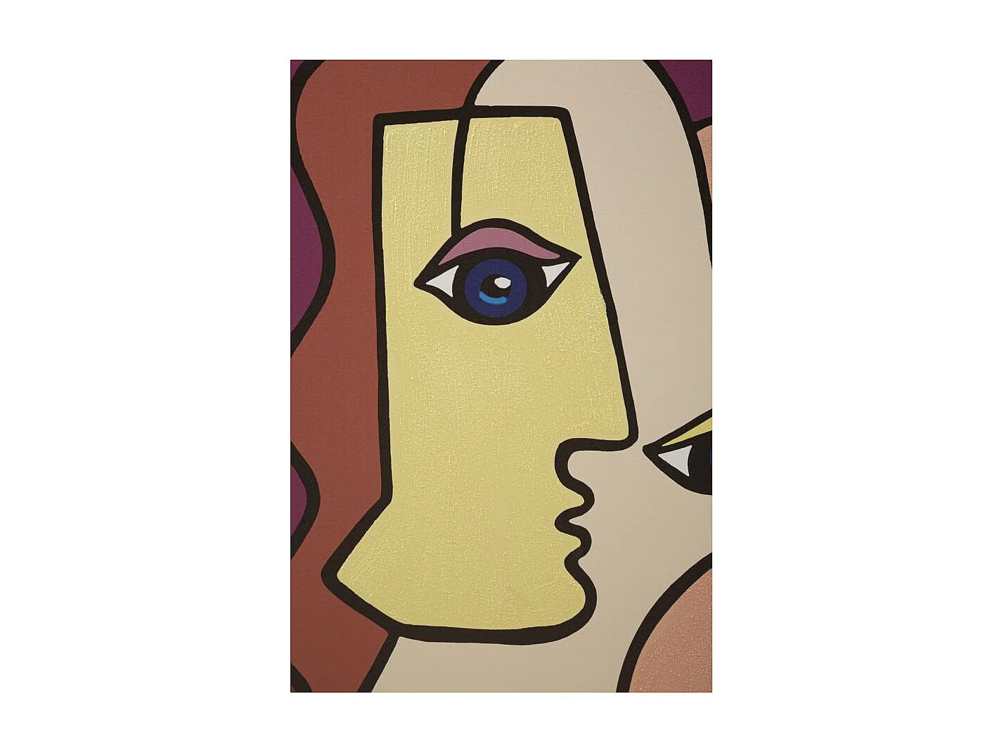 Toile Imprimée Déco "Double Visage" 60x90cm Multicolore