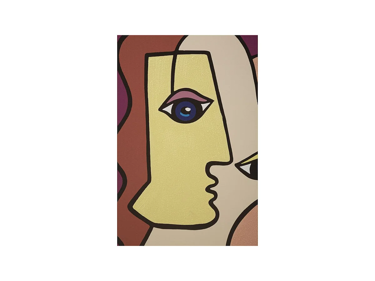 Toile Imprimée Déco "Double Visage" 60x90cm Multicolore