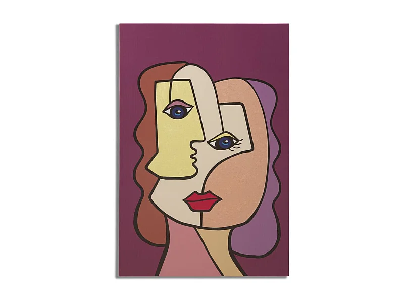 Toile Imprimée Déco "Double Visage" 60x90cm Multicolore