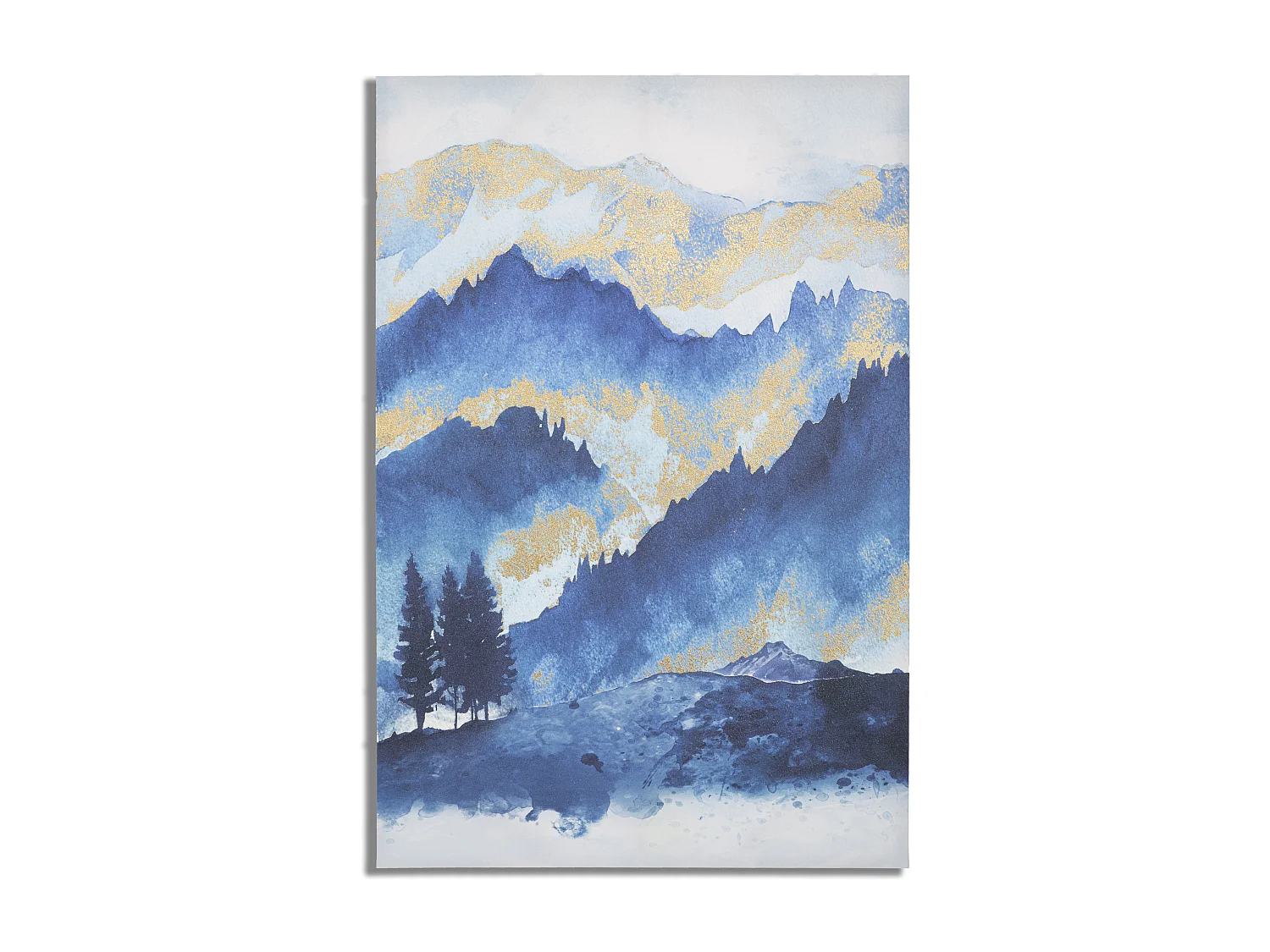 Toile Imprimée Déco "Mountain Tree" 80x120cm Bleu