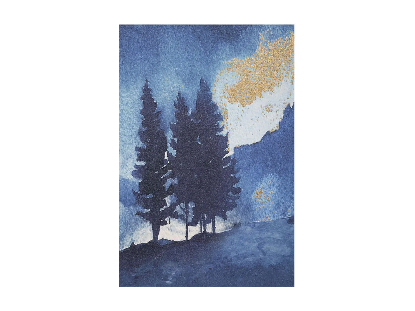 Toile Imprimée Déco "Mountain Tree" 80x120cm Bleu