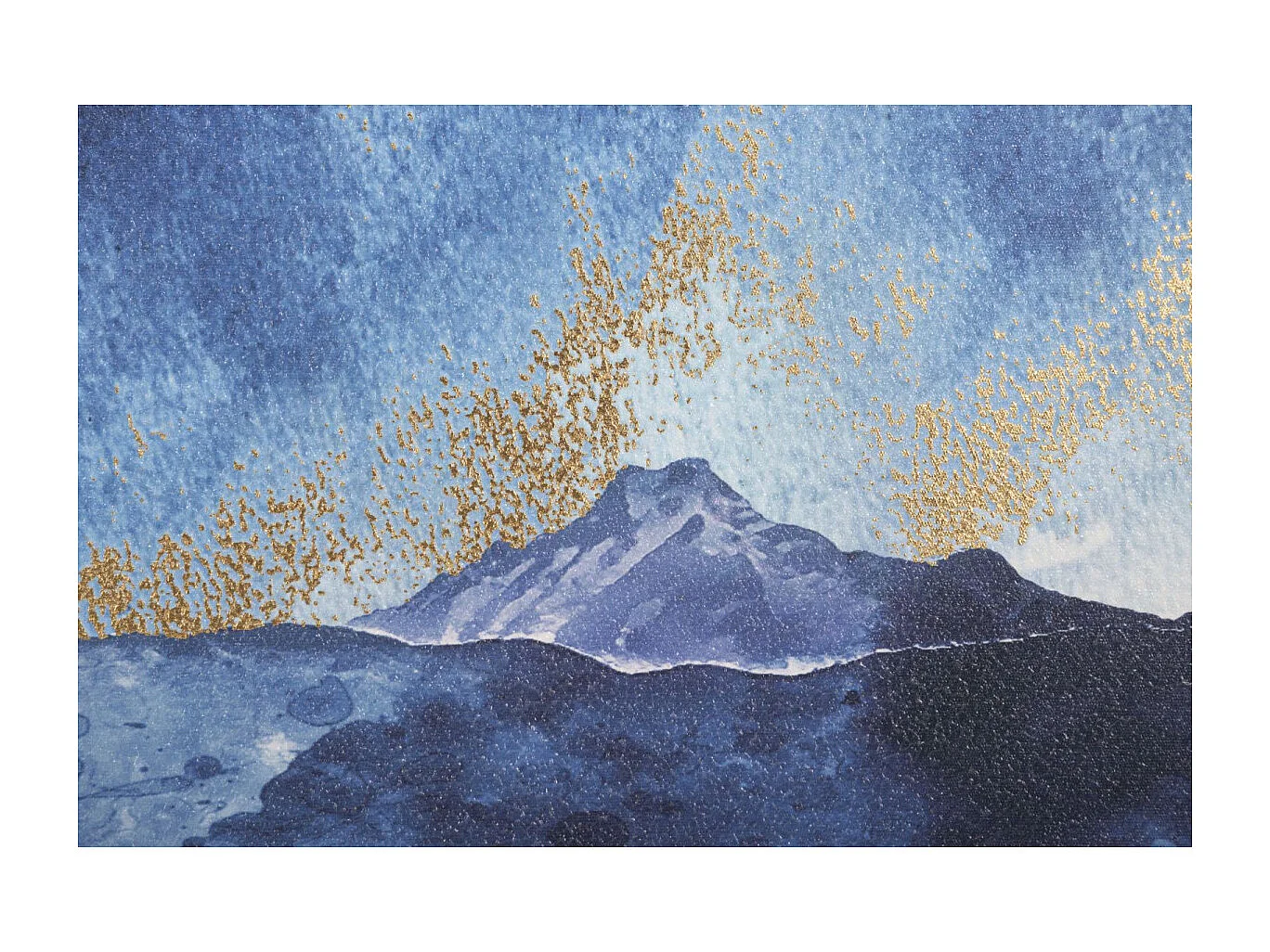 Toile Imprimée Déco "Mountain Tree" 80x120cm Bleu