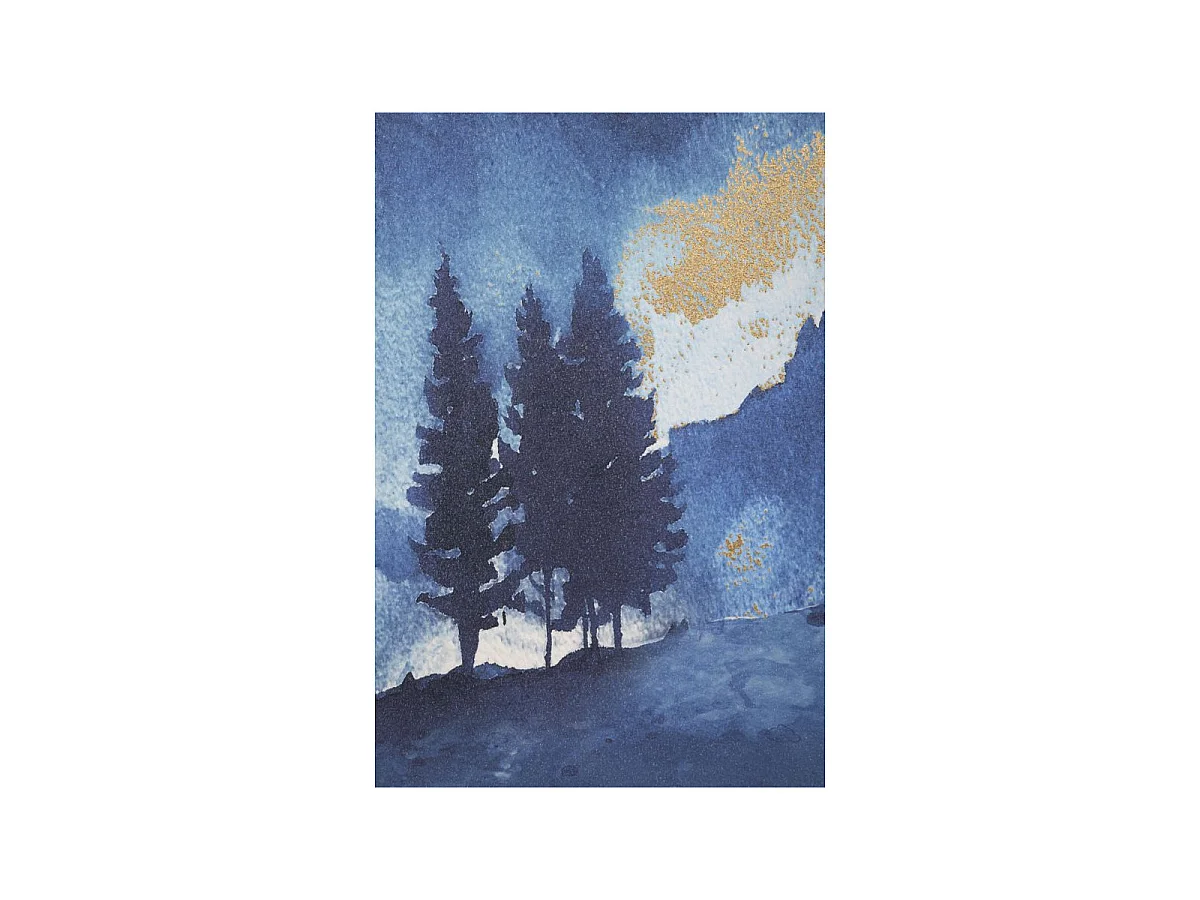Toile Imprimée Déco "Mountain Tree" 80x120cm Bleu