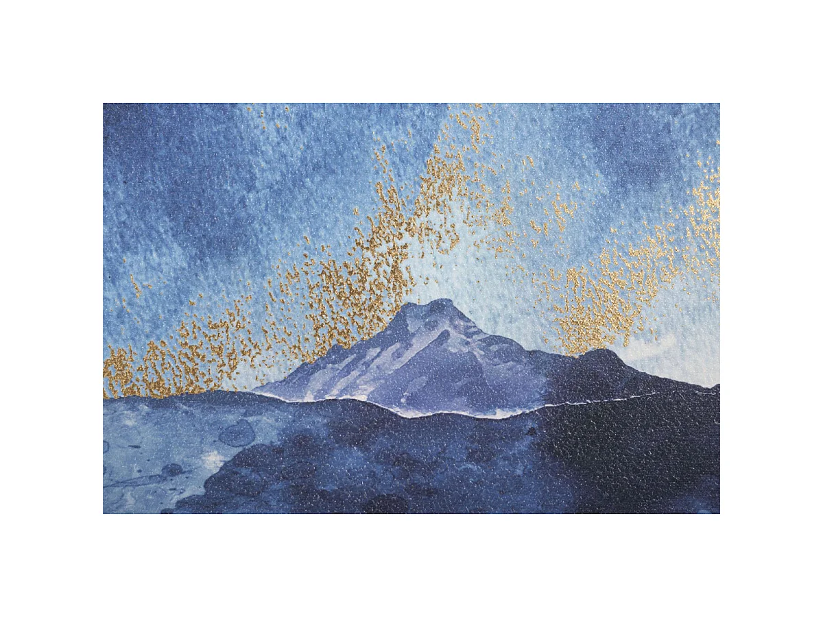 Toile Imprimée Déco "Mountain Tree" 80x120cm Bleu