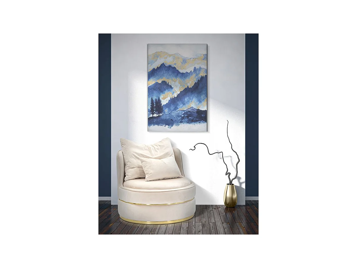 Toile Imprimée Déco "Mountain Tree" 80x120cm Bleu