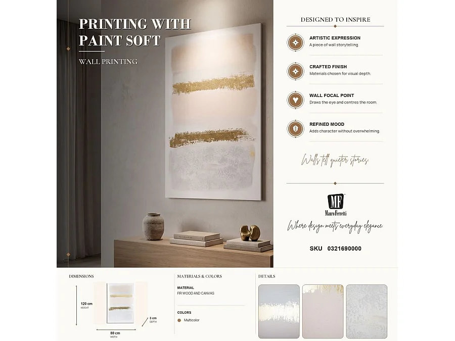 Abstract veelkleurig canvas print 80x3x120 cm