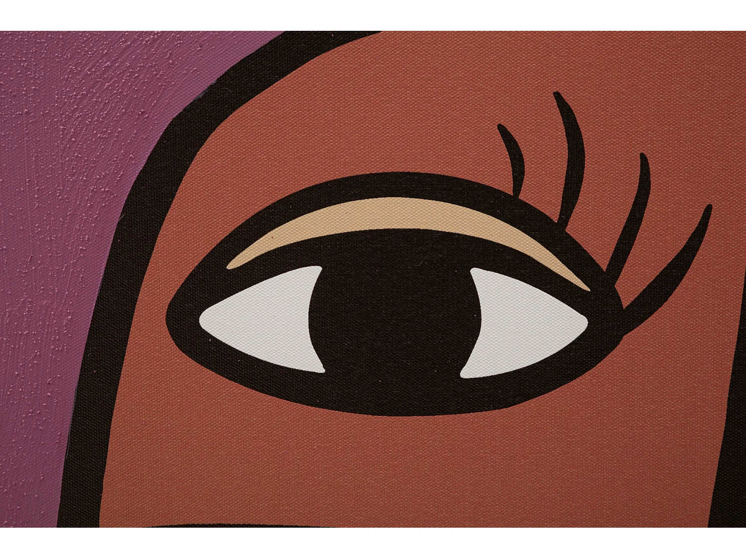 Stampa dipinta su tela volto cubista multicolore cm 60x3x90