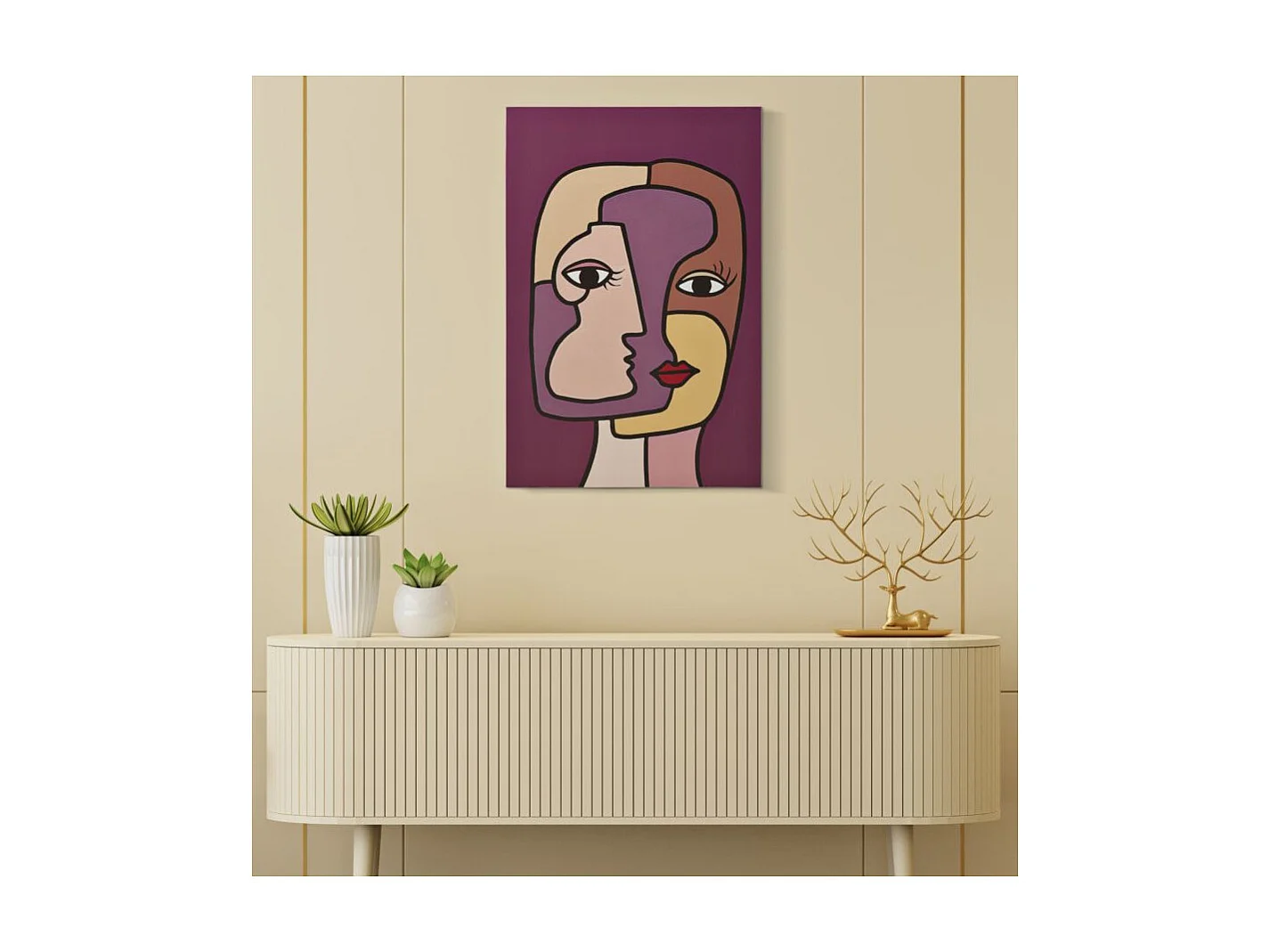 Toile Imprimée Déco "Double Face" 60x90cm Multicolore