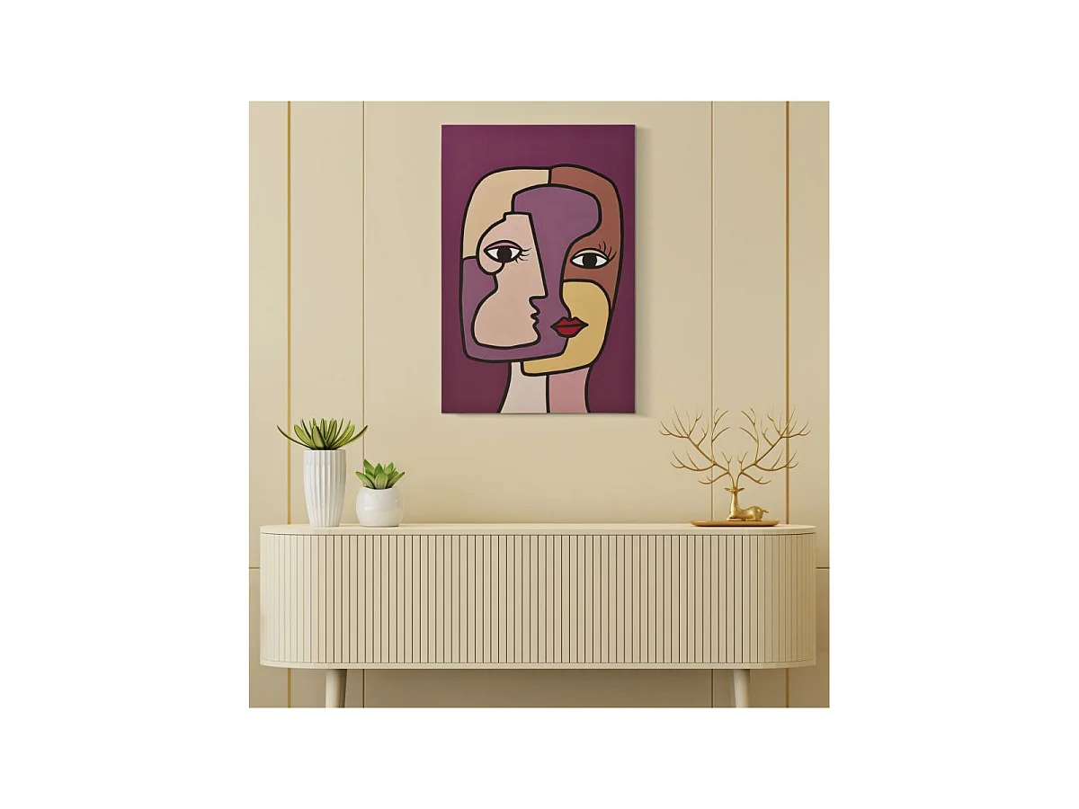 Toile Imprimée Déco "Double Face" 60x90cm Multicolore