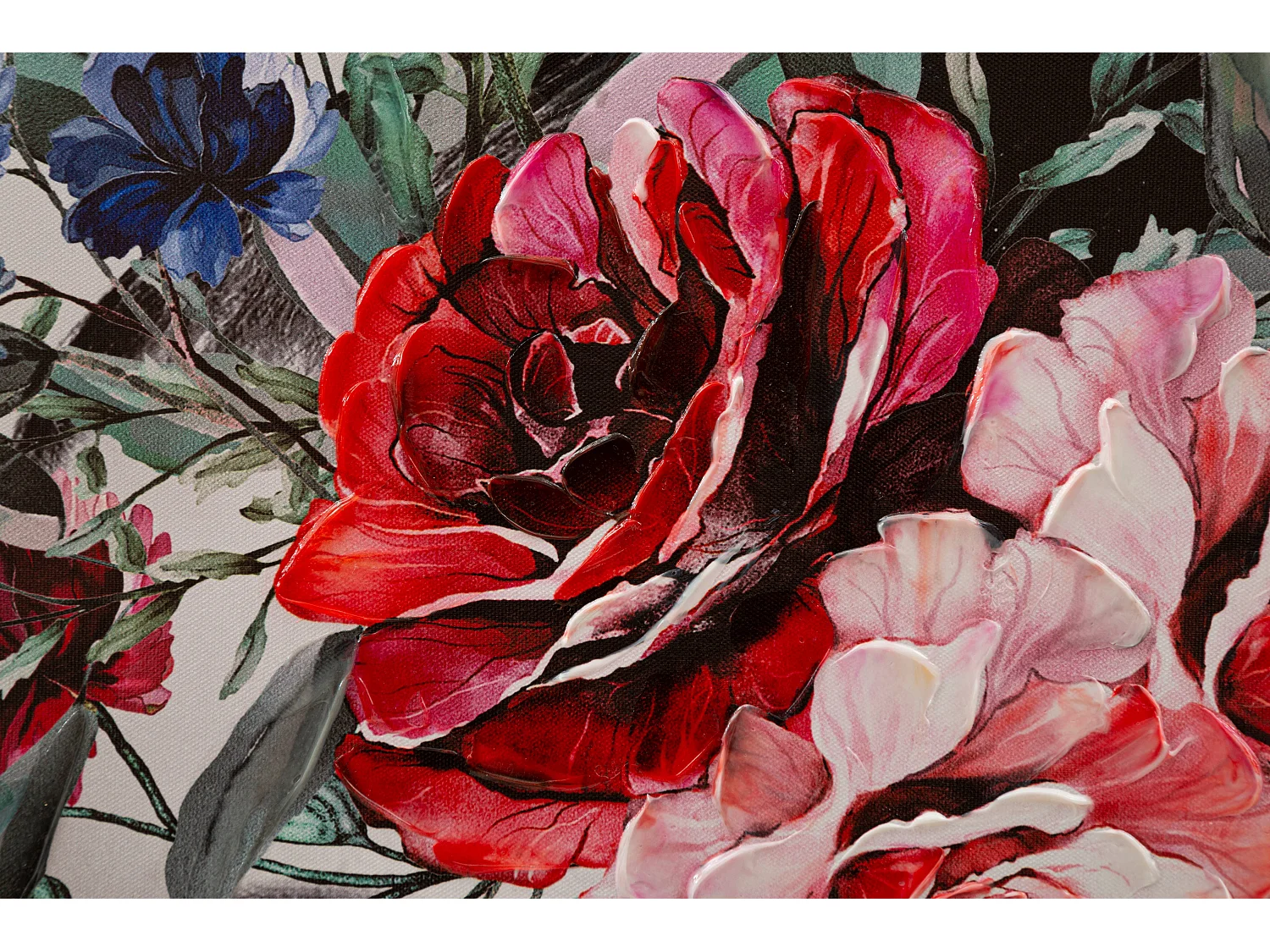 Impression sur toile multicolore femme avec des fleurs 80x2,8x120 cm