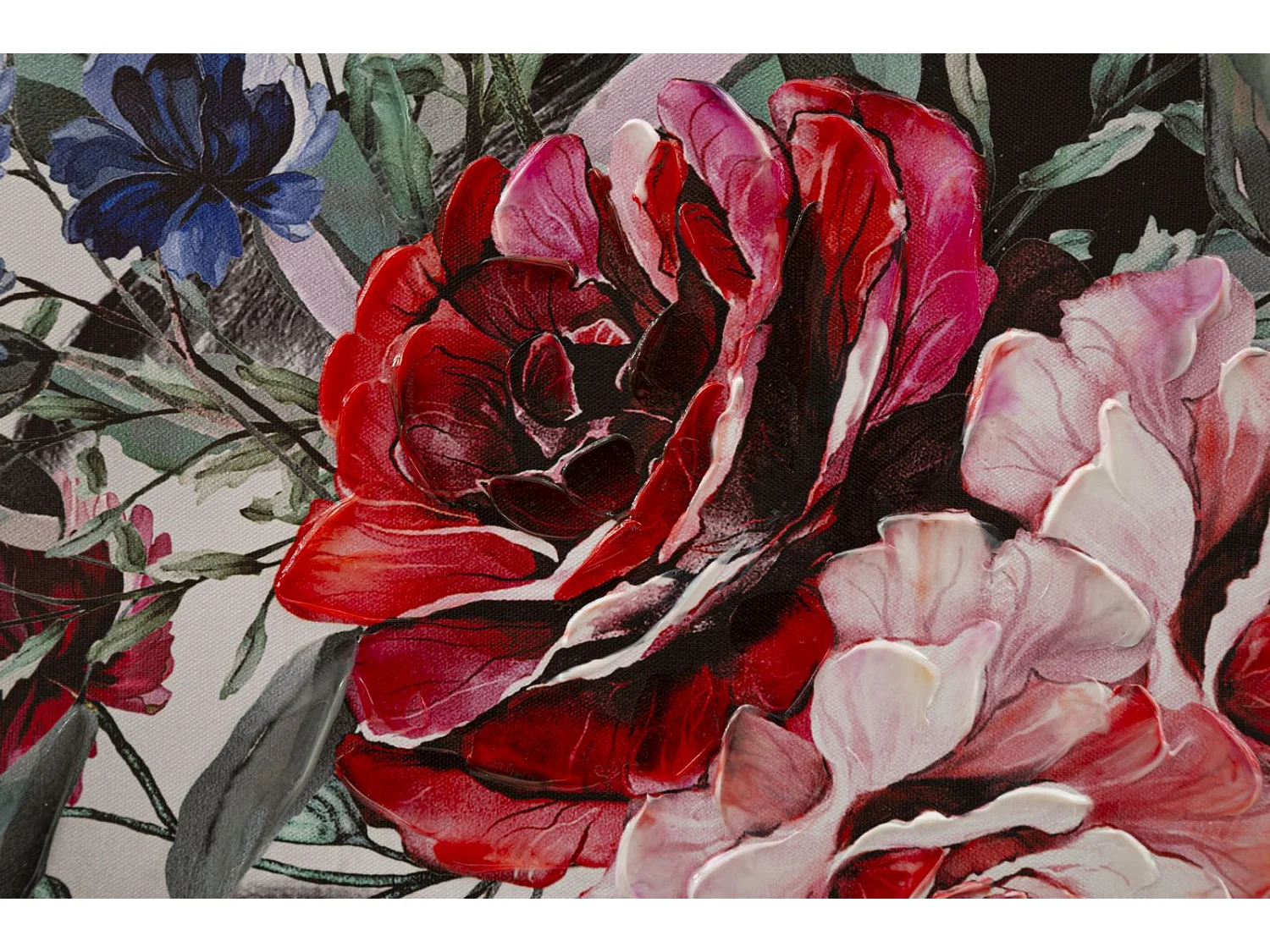 Impression sur toile multicolore femme avec des fleurs 80x2,8x120 cm