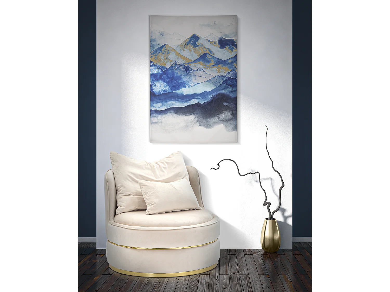 Impression sur toile paysage multicolore 80x3x120 cm