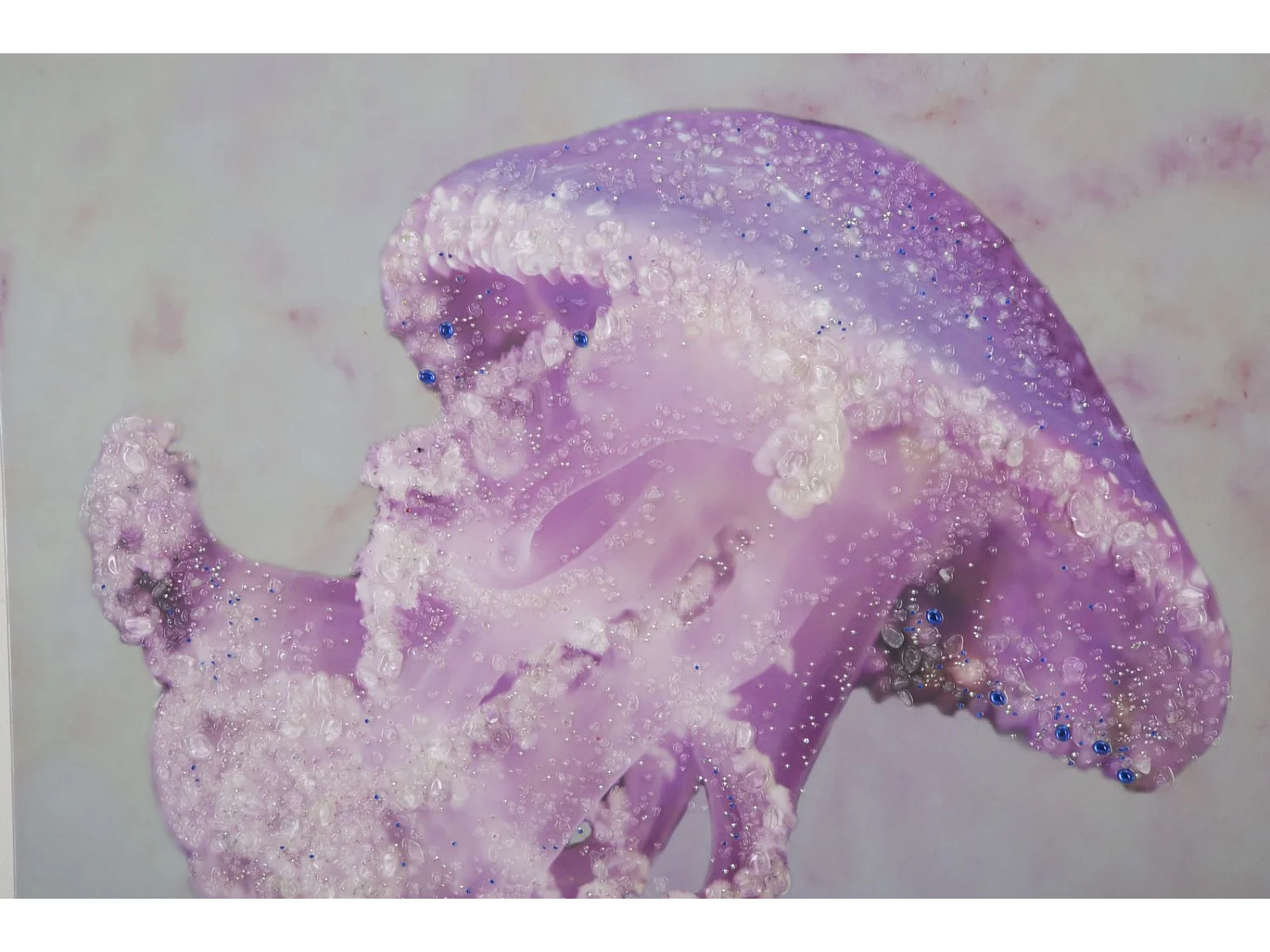 Stampa su tela con applicazioni viola cm 80x3,8x120