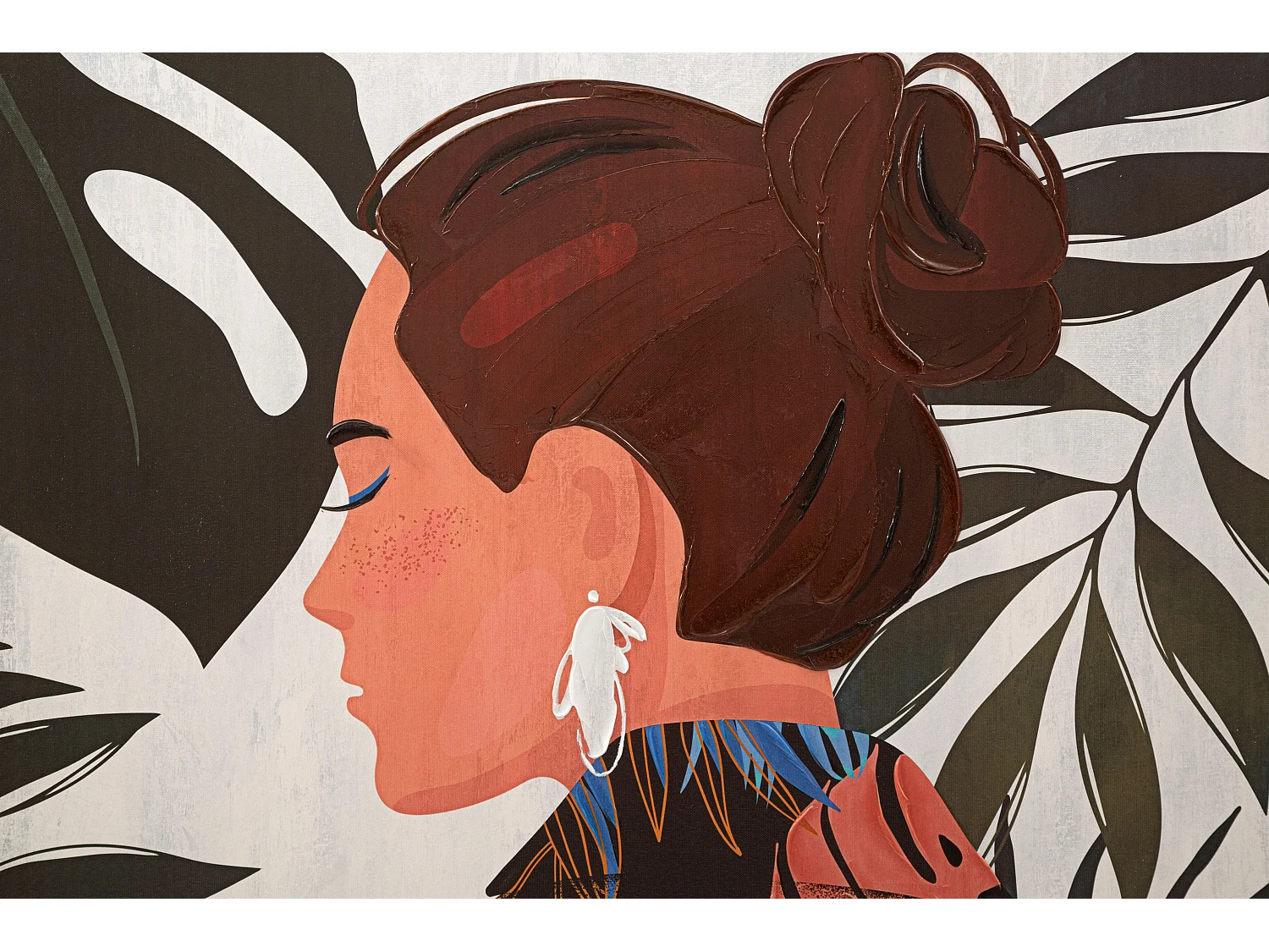 Stampa dipinta su tela donna multicolore cm 80x2,8x120