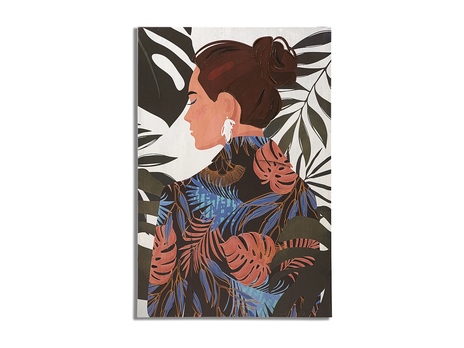 Toile Imprimée Déco "Lady Jungle Dos" 80x120cm Multicolore