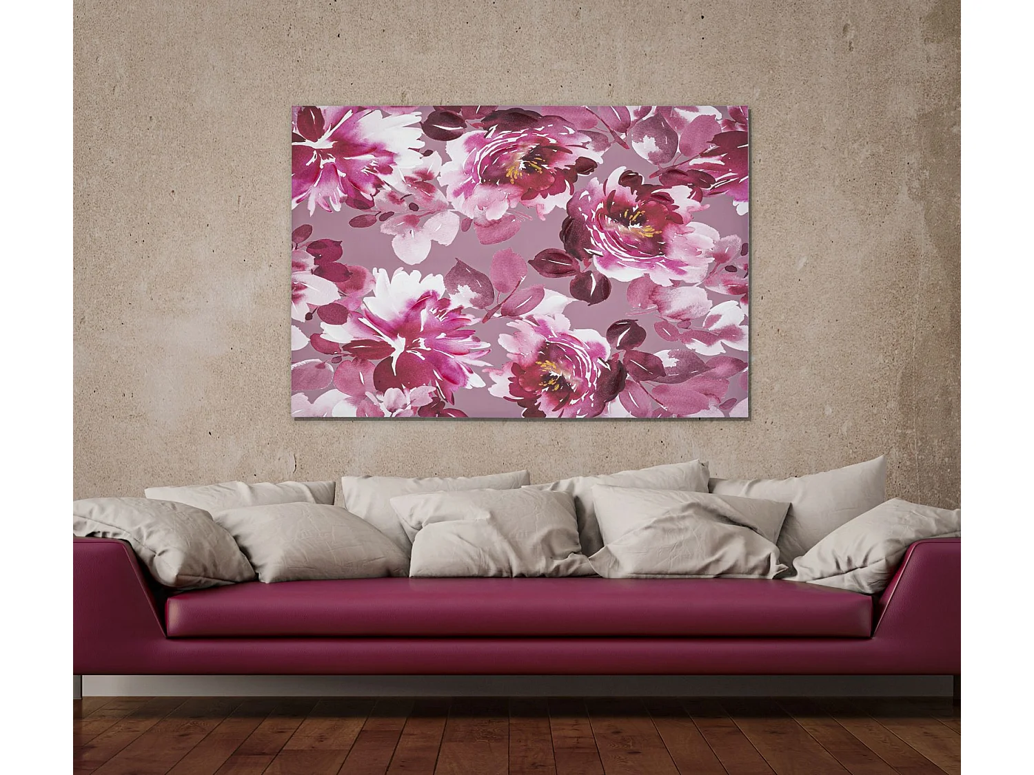 Toile Imprimée Déco "Optic" 80x120cm Rose