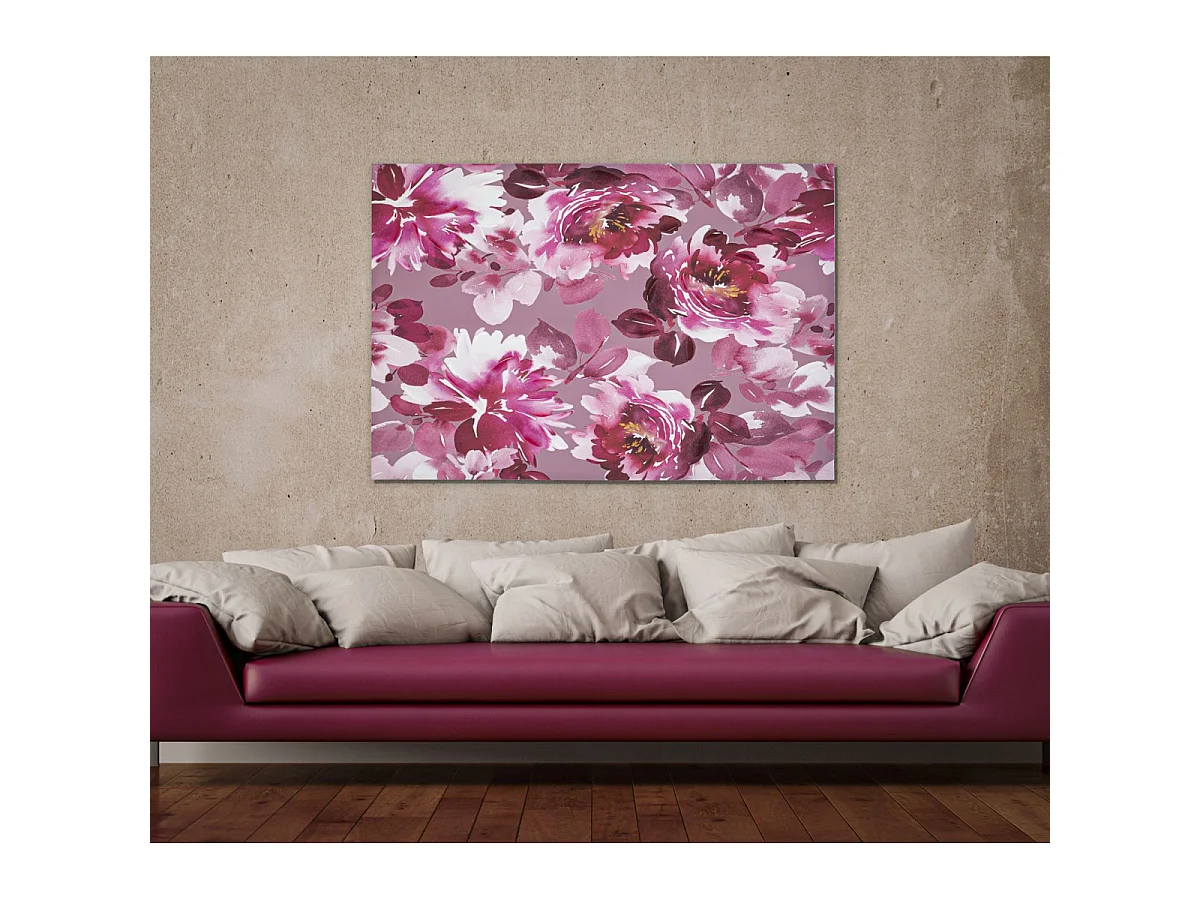 Toile Imprimée Déco "Optic" 80x120cm Rose