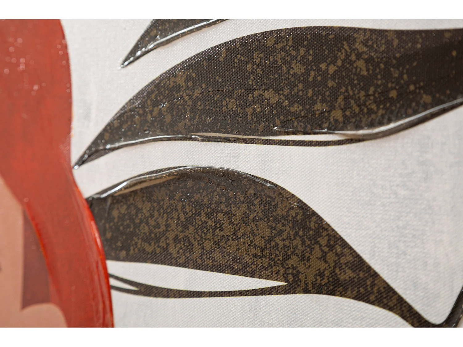 Stampa su tela multicolore donna con foglie cm 80x2,8x120