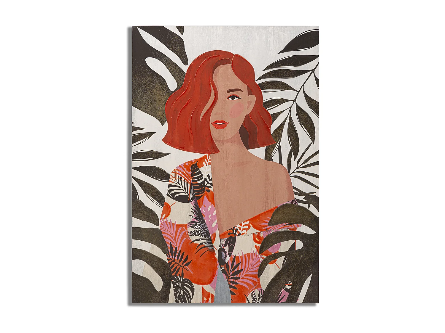 Toile Imprimée Déco "Lady Jungle Face" 80x120cm Multicolore