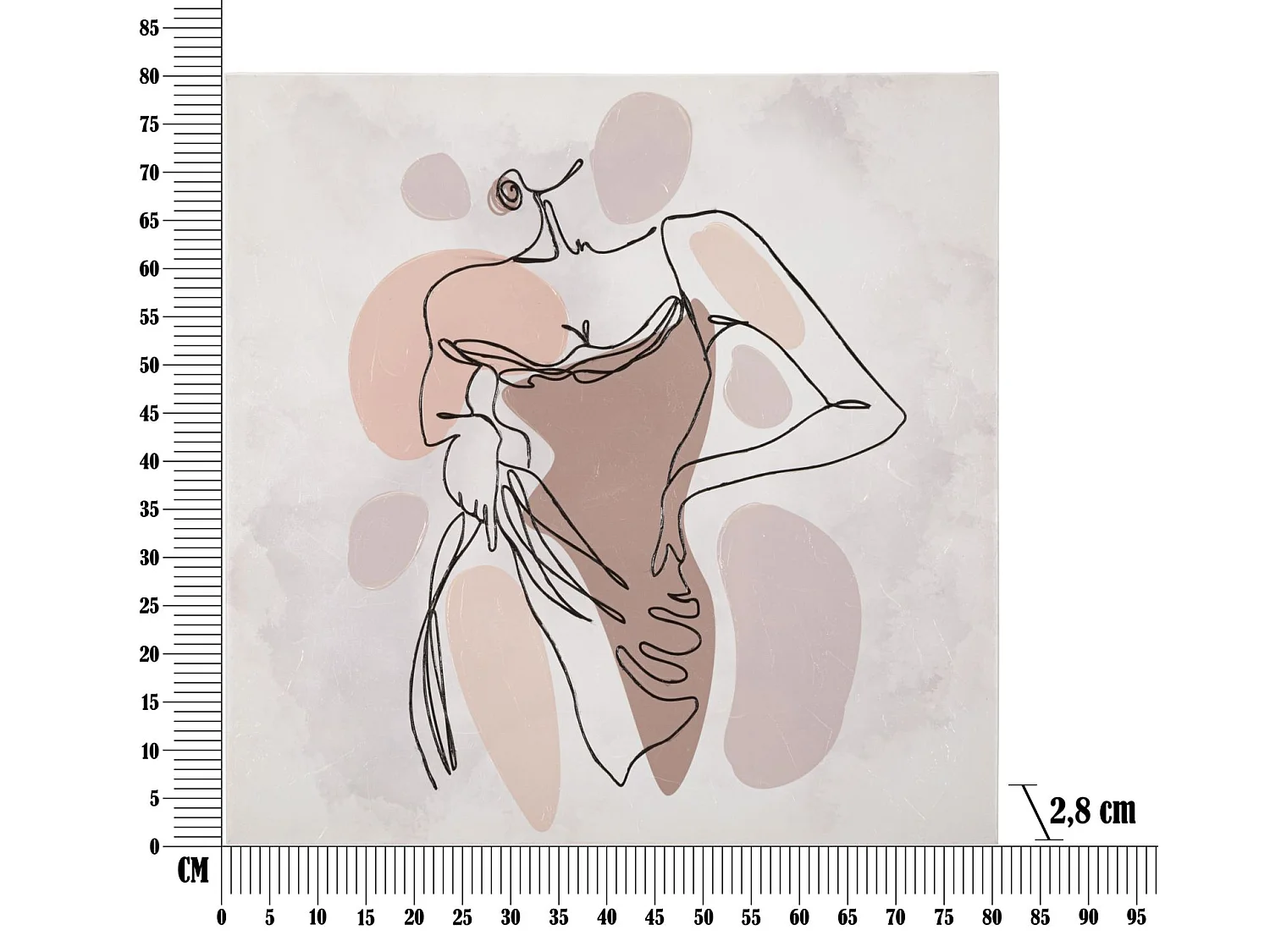 Impression sur toile femme multicolore 80x2,8x80 cm