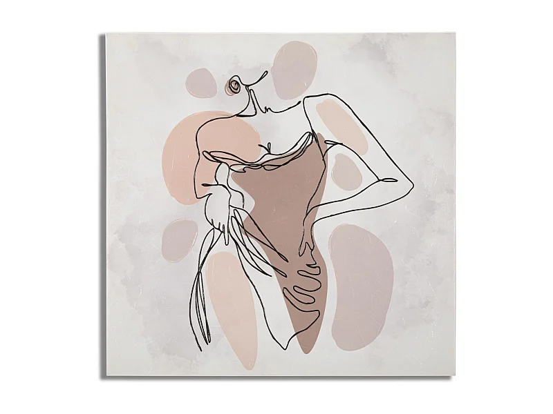 Veelkleurige vrouw canvas print, 80x2.8x80 cm