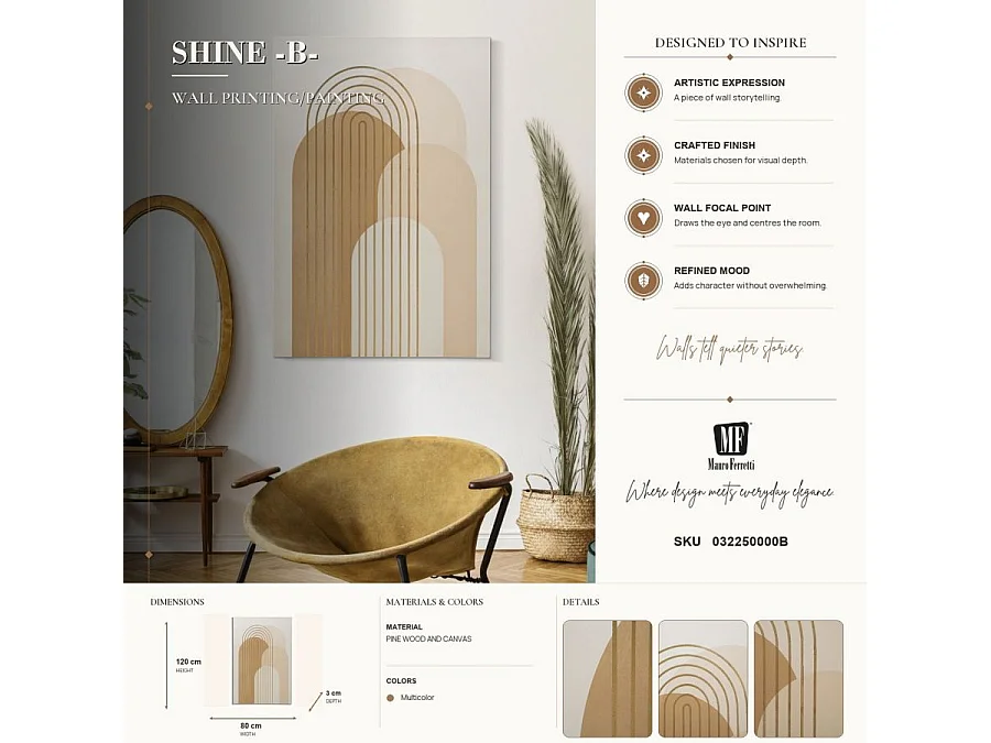 Abstract veelkleurig canvas print, 80x3x120 cm