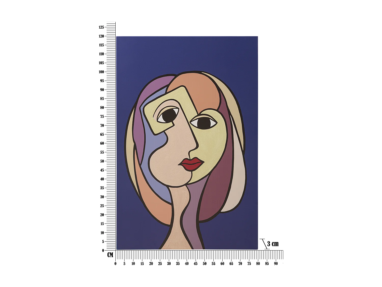 Toile Imprimée Déco "Double Face Large" 80x120cm Multicolore